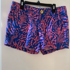 Lilly Pulitzer Blue and Pink Printed Jean Shorts